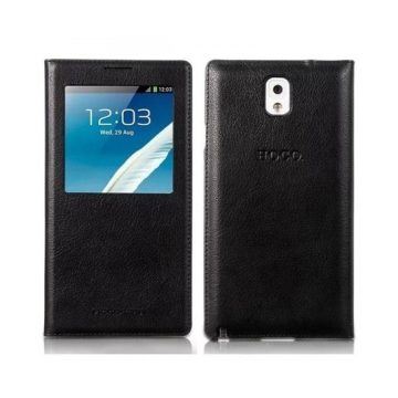 Hoco - Original series bőr ablakos Samsung Note3 könyv tok - fekete