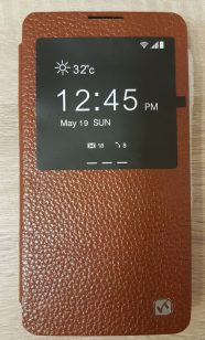  Hoco - Fulness series licsi mintás Samsung Note3 könyv tok - barna