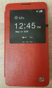   Hoco - Fulness series licsi mintás Samsung Note3 könyv tok - piros