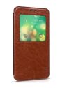 Hoco - Crystal series classic bőr magnetic sleep Samsung Note4 könyv tok - barna