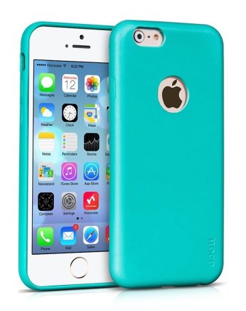 Hoco - Paris series matt egyszínű bőr iPhone 6plus/6splus tok - kék