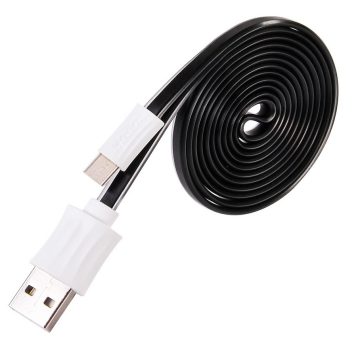 hoco-upm04-lapos-design-micro-usb-adat-tolto-kabel-120cm-fekete