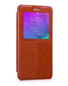   Hoco - Crystal series fashion bőr magnetic sleep Samsung Note4 könyv tok - barna