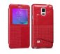 Hoco - Crystal series fashion bőr magnetic sleep Samsung Note4 könyv tok - piros