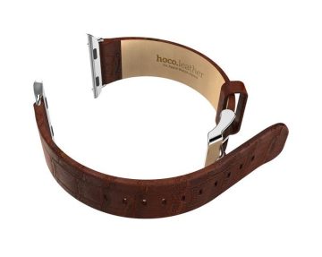 Hoco - Art series bambusz bőr óraszíj Apple Watch 38/40 mm - barna
