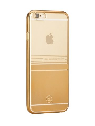 Hoco - Black series matt fémhatású bevonattal vízsz. vonalazott iPhone 6plus/6splus tok - arany