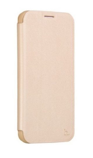 Hoco - Juice series matt nappa bőr Samsung S6 könyv tok - arany