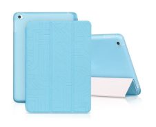   Hoco - Cube series nyomott mintázatú  iPad mini 4 tablet tok - kék
