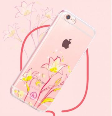 Hoco - Super star series liliom mintás iPhone 6plus/6splus tok - rózsaszín