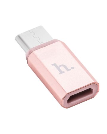 Hoco - Micro és  USB-C átalakító - rozéarany