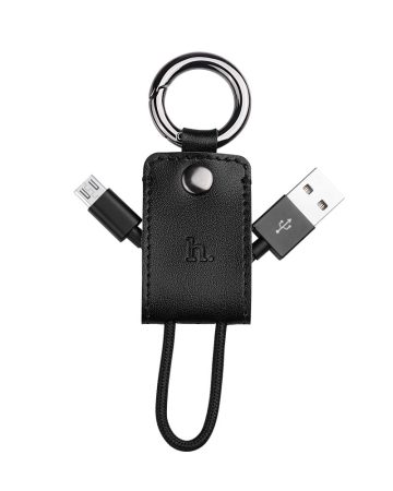 Hoco - UPM19 kulcstartó formájú micro USB adat/töltő kábel 15 cm - fekete