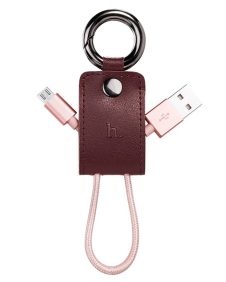   Hoco - UPM19 kulcstartó formájú micro USB adat/töltő kábel 15 cm - rozéarany