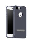   Hoco - Simple series alumínium burkolatú iPhone 7 Plus/iPhone 8 Plus védőtok mágneses kitámasztóval - sötétszürke