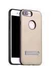   Hoco - Simple series Pago bőr boritású iPhone 7 Plus/iPhone 8 Plus védőtok mágneses kitámasztóval - arany