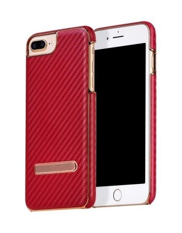 Hoco - Platinum series karbon szövet mintás iPhone 7 Plus / iPhone 8 Plus védőtok - piros