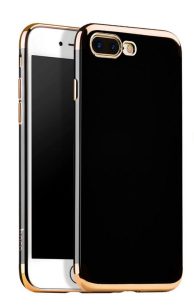   Hoco - Obsidian series fényes felületű iPhone 7 Plus/iPhone 8 Plus védőtok fémes széllel - arany